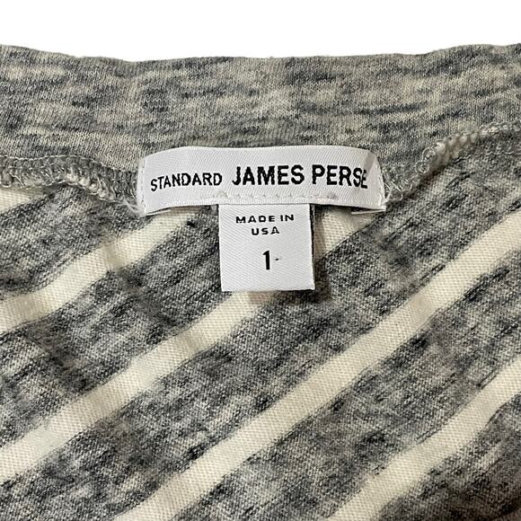 James Perse Striped Tucked Maxi Dress - Gray/White - 1 (Small) - Picture 11 of 13